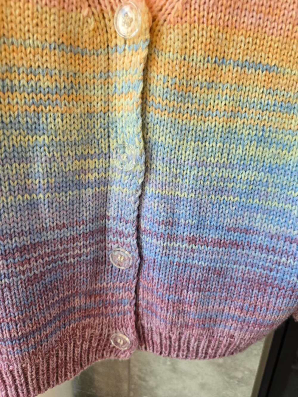 Dex medium Cozy Knit Rainbow Cardigan Sweater - Picture 2 of 8